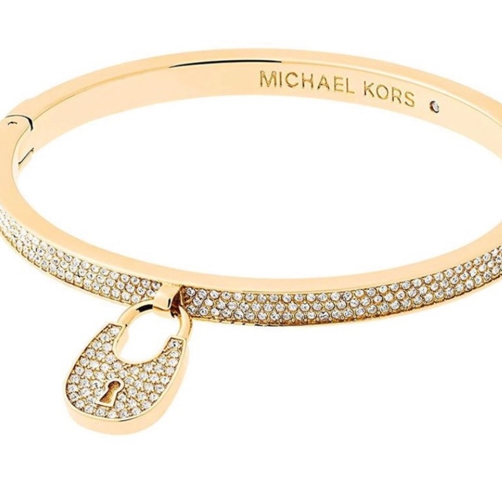 Michael Kors Heritage Pave’ Padlock Bangle (Gold)